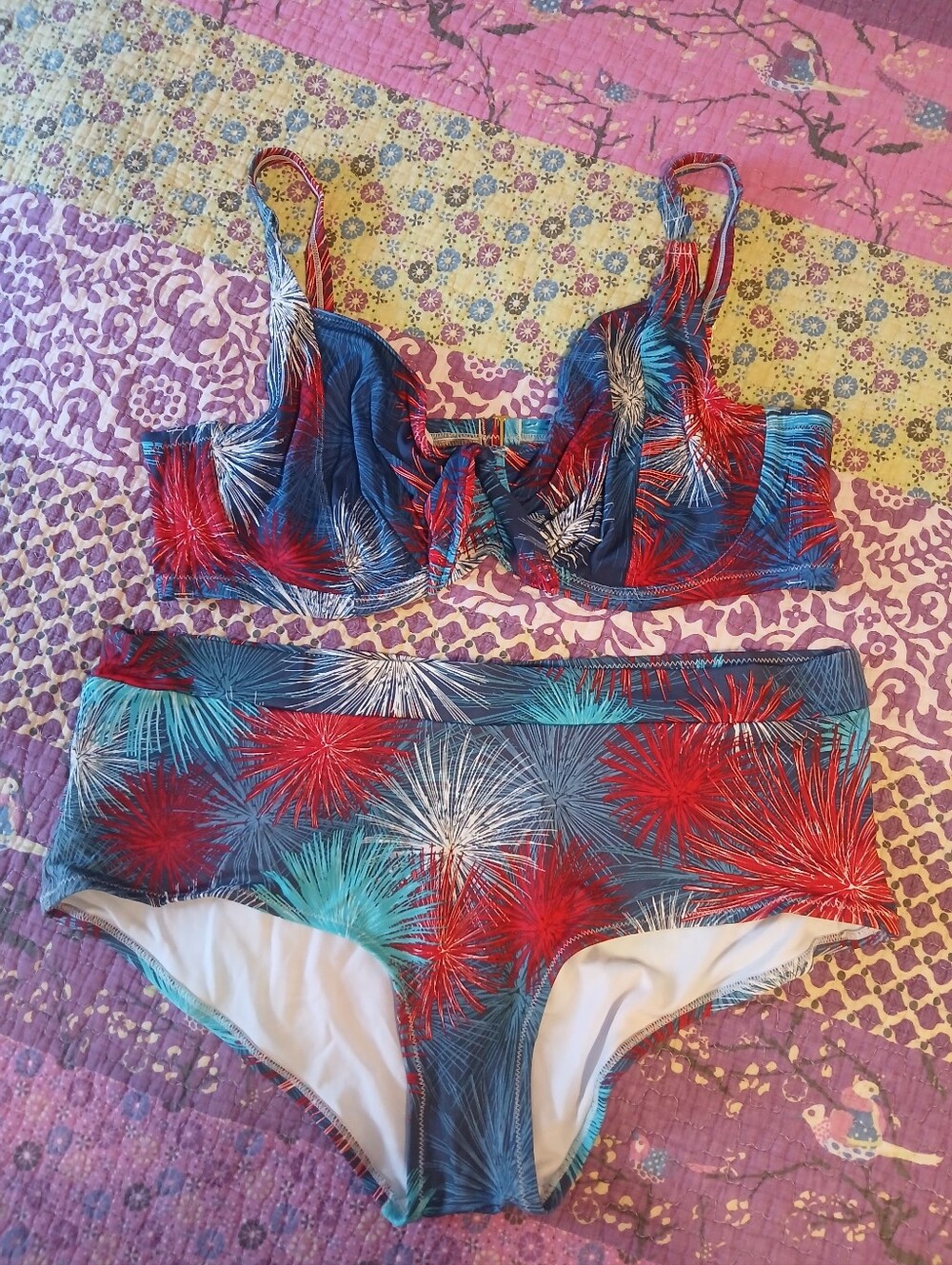 Swimsuits For All Fireworks Print Bikini Plus 20